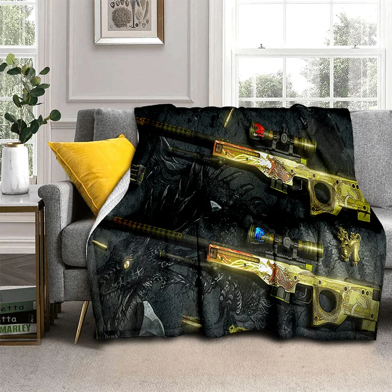 

3D Gun Knife USP,AK,M4,AWP,Rifle Pistol Cartridge Blanket,Soft Throw Blanket for Home Bedroom Bed Sofa Picnic Cover Blanket Kids