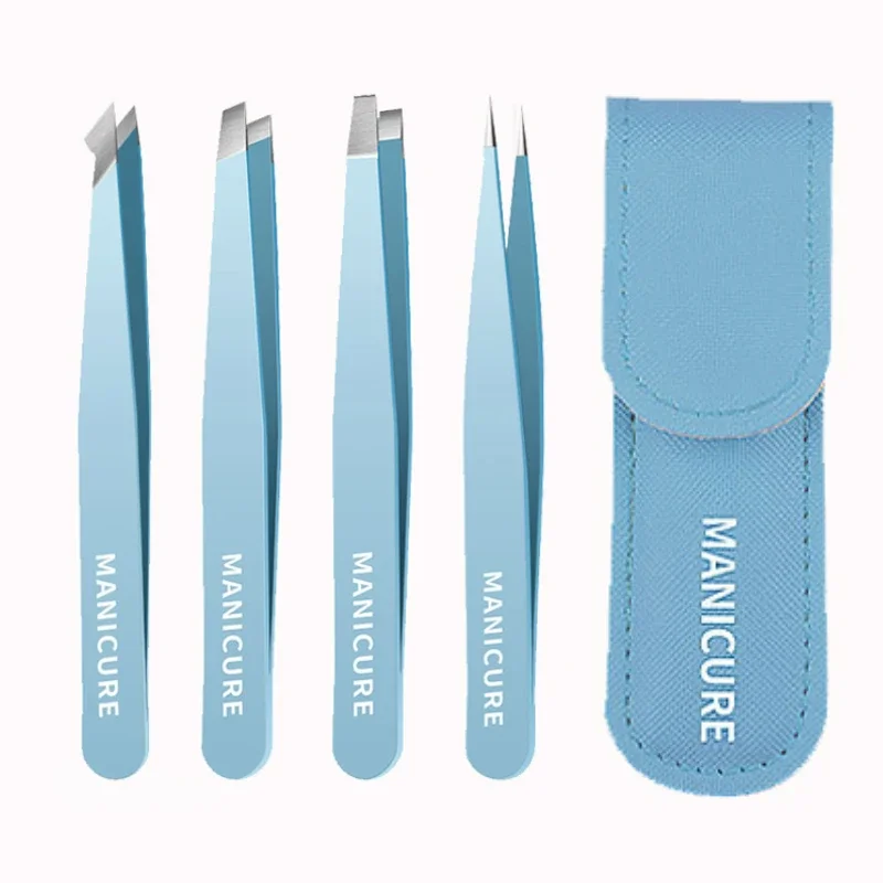 Eyebrow Tweezer Colorful Hair Beauty Fine Hairs Puller Stainless Steel Slanted Eye Brow Clips Removal Makeup Tools