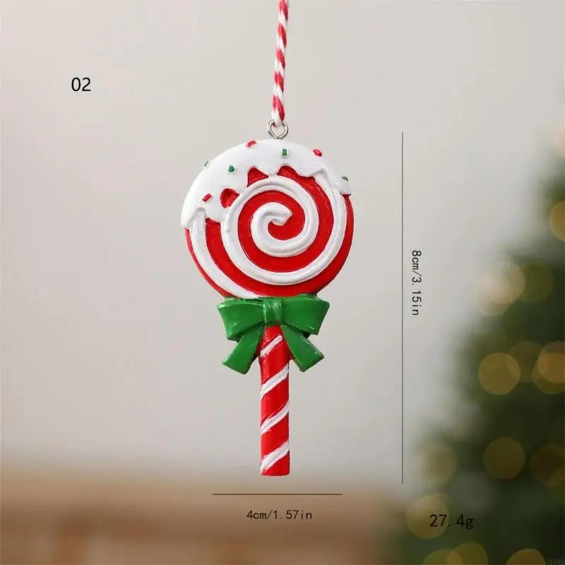 H8WB Indoor Winter Tree Ornament in 3D Resin with Top Loop for Christmas Wreath Shelf Branch Display Single Piece Use
