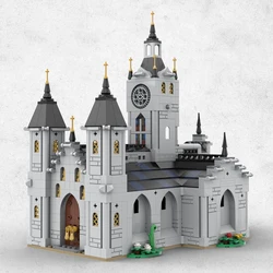 1445PCS MOC European Medieval Street View Medieval Church Building model DIY creative ideas Retro child Toy Birthday Gift blocks