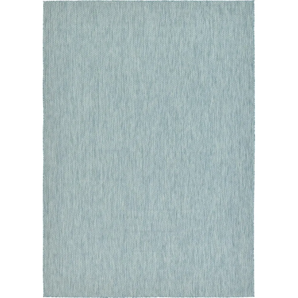 

уникальная коллекция ткацких станков, повседневный переходный ковер с твердым вереском для использования в помещении и на открытом воздухе, прямоугольник 8x11,4, аквамарин