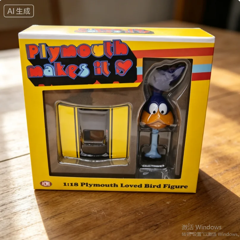 acme-1-18-plymouth-loved-bird-ornament-yellowcar-model-collection-tos-gifts-alloy-car-model-toy-for-boys