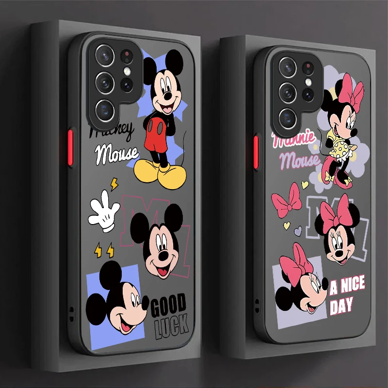 Disney Minnie Mickey Mouse Case For Samsung Galaxy S24 S23 S22 Ultra S21 S20 FE S10 Plus Note 20 10 A15 A25 A35 A55 Shockproof