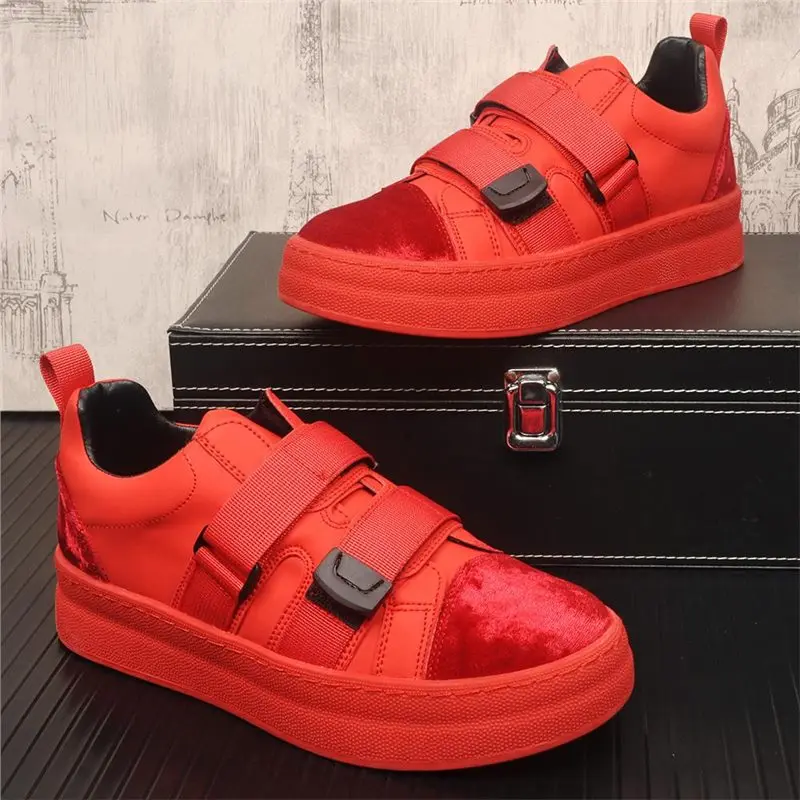 

Velcro men's shoes autumn and winter new high-end thick-soled casual board shoes