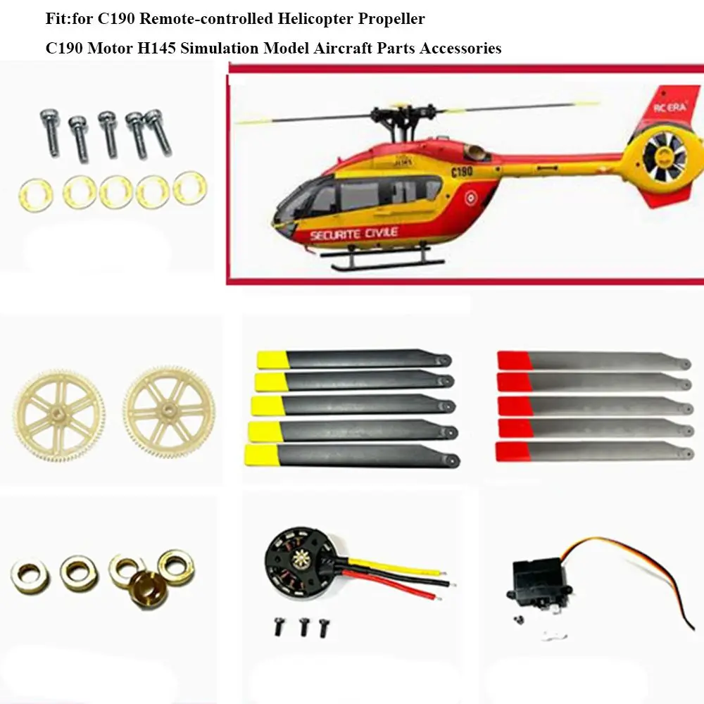 Universal Ferngesteuerte Hubschrauber Propeller Schwarz DIY Flugzeug Teile Zubehör C190 Motor H145 Simulation Modell