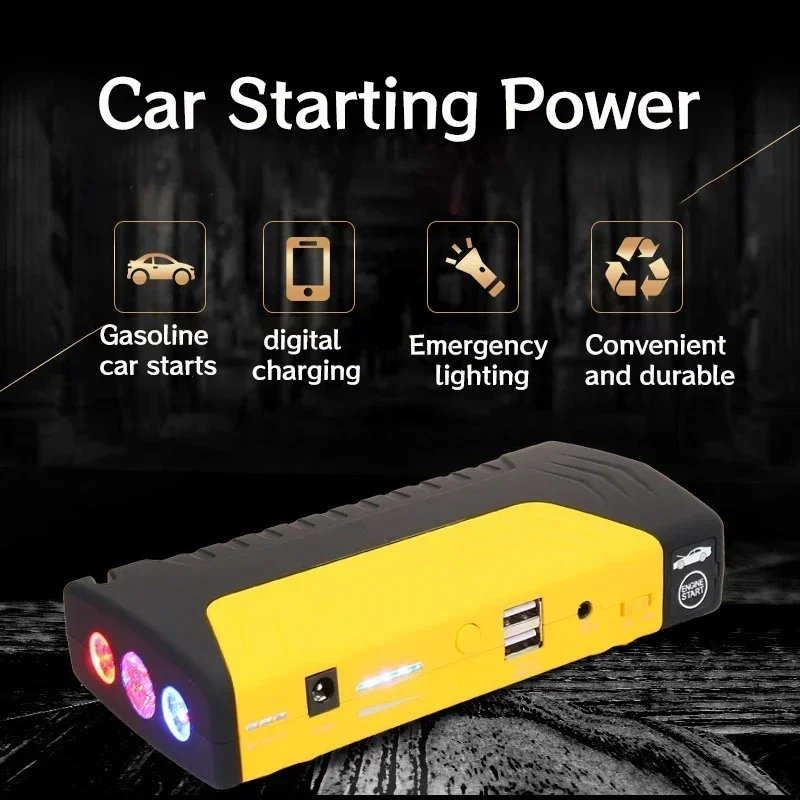 12V 16800mah Avviatore di emergenza per auto Accumulatori e caricabatterie di riserva Batteria per auto portatile Booster Dispositivo di avviamento Illuminazione di avviamento di emergenza automatica