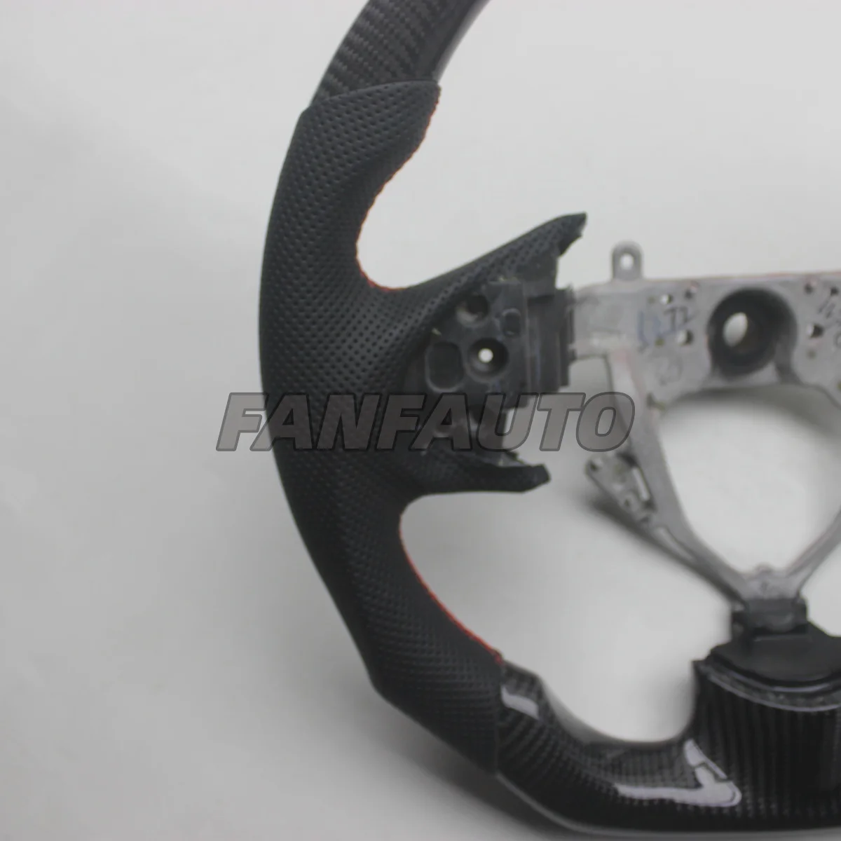 Replacement for Mitsubishi Lancer 2007-2017 Real Carbon Fiber Steering Wheel with Leather