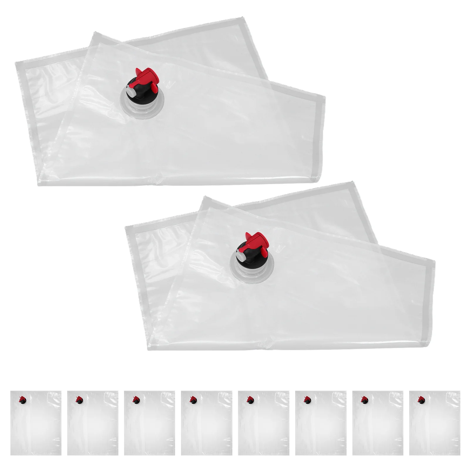 

10pcs 5L Reusable Wine Purse Refill Bags Butterfly Valve Leakproof Beverage Storage Pouches For Outdoor Events Portable Drinking