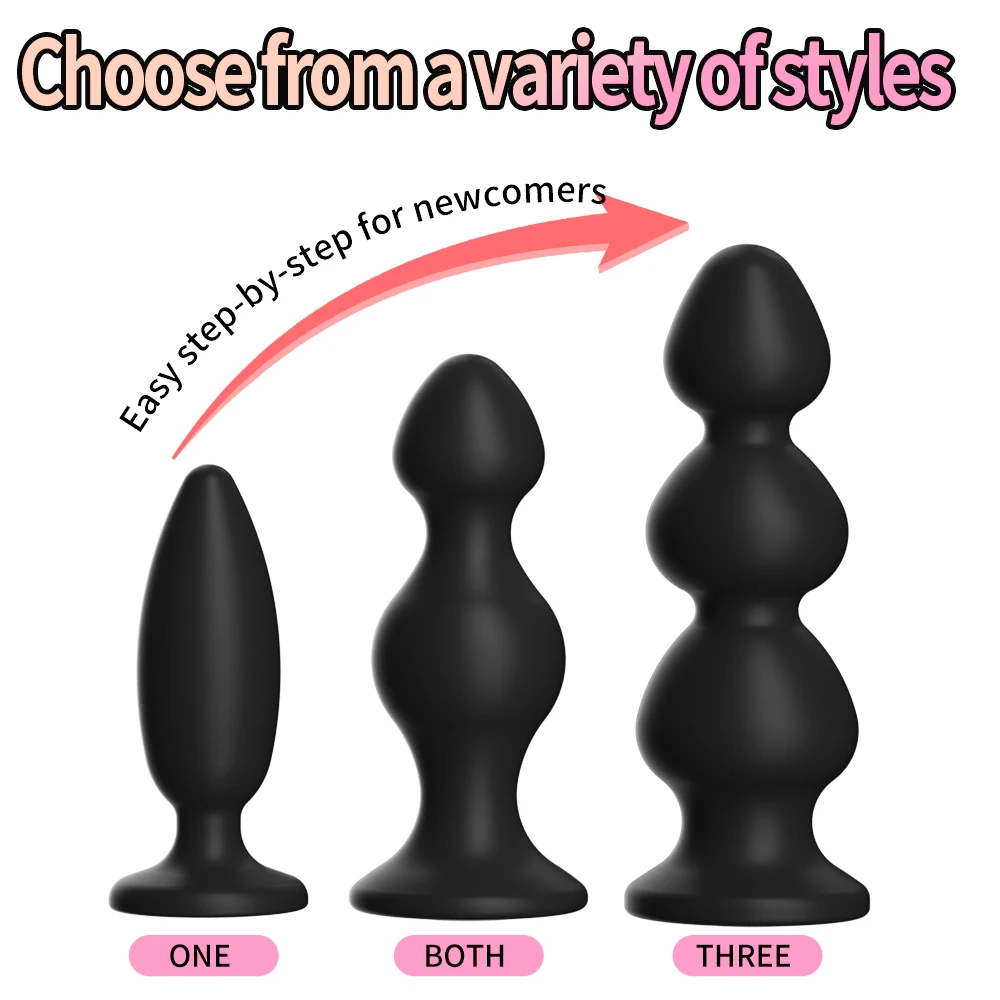 3Sizes Silicone Anal Plug Crystal Base Butt Beads Plug Sex Toys Anal Toys Sex Stopper Sex Game Toy Shop Anus Trainer for Couples - view 2