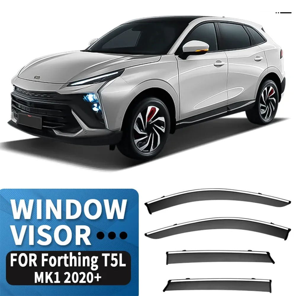 

Chrome Strips Rain Guards for Dongfeng Forthing T5L HEV 2020- Window Visor Wind Deflectors Door Visor Vent Shades Ventvisor