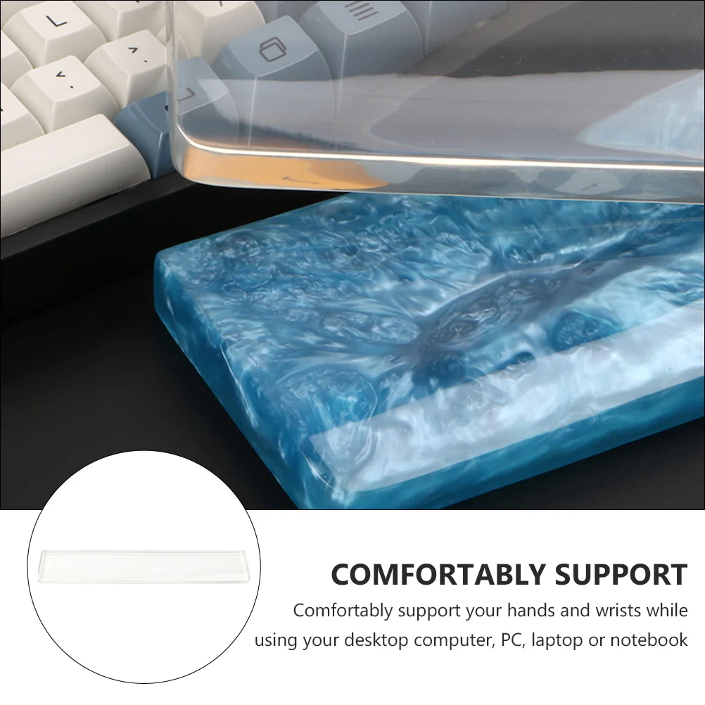 

Mechanical Keyboard Wrist Rest Epoxy Resin Surface Non-Slip Base For Gaming Typing Work Computer Keyboard Pad