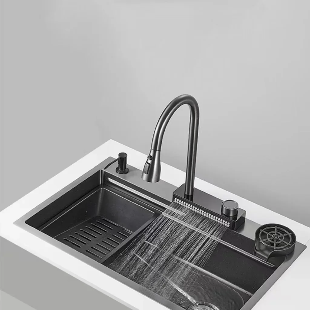 Sink Kitchen Oil Resistant Coating Stainless Steel Sink Multi-function Moisture And Noise Reduction Sink Set