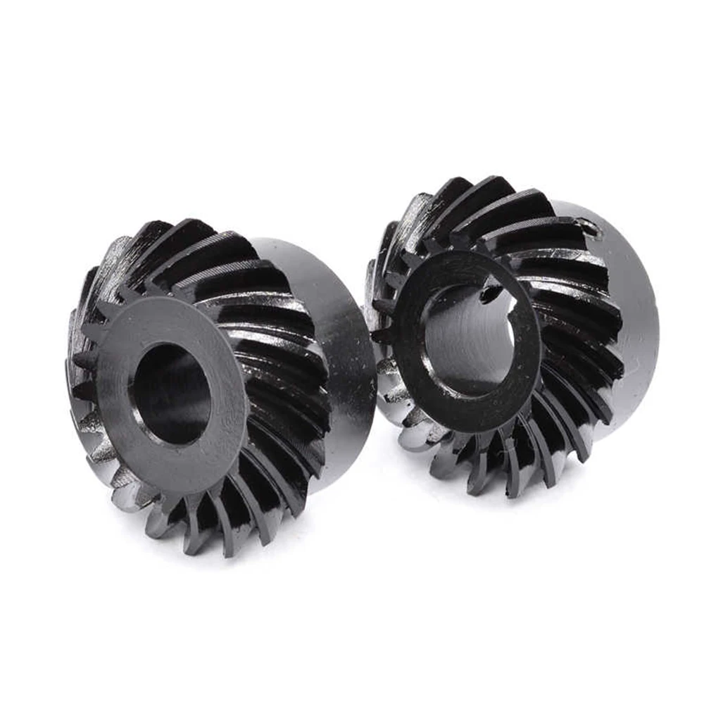 1Set with Keyway Bore 10/12/14-16mm 1:1 Spiral Bevel Gear 1.5 M 20 25 30 Teeth 45# Steel Left-hand and Right-hand Helical Gear