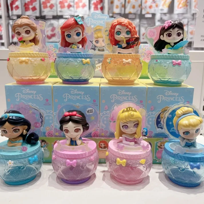 Miniso Anime Disney Princess Fantasy Flower Gift Blind Box Jewelry Box Cute Ornament Girl Birthday Gift Toys Model