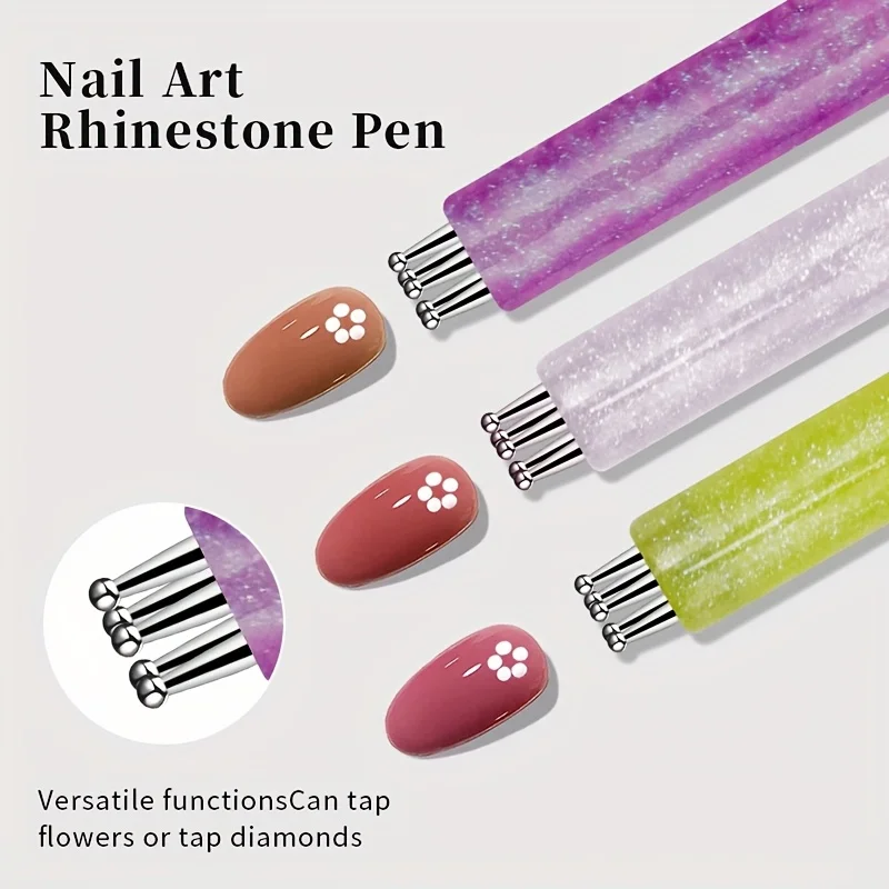5-Petal Dotting Tool Flower Creator DIY Nail Art 1.8mm Fine Tip Rhinestone Pickers Glitter Handle Manicure Nail Tools Brushes