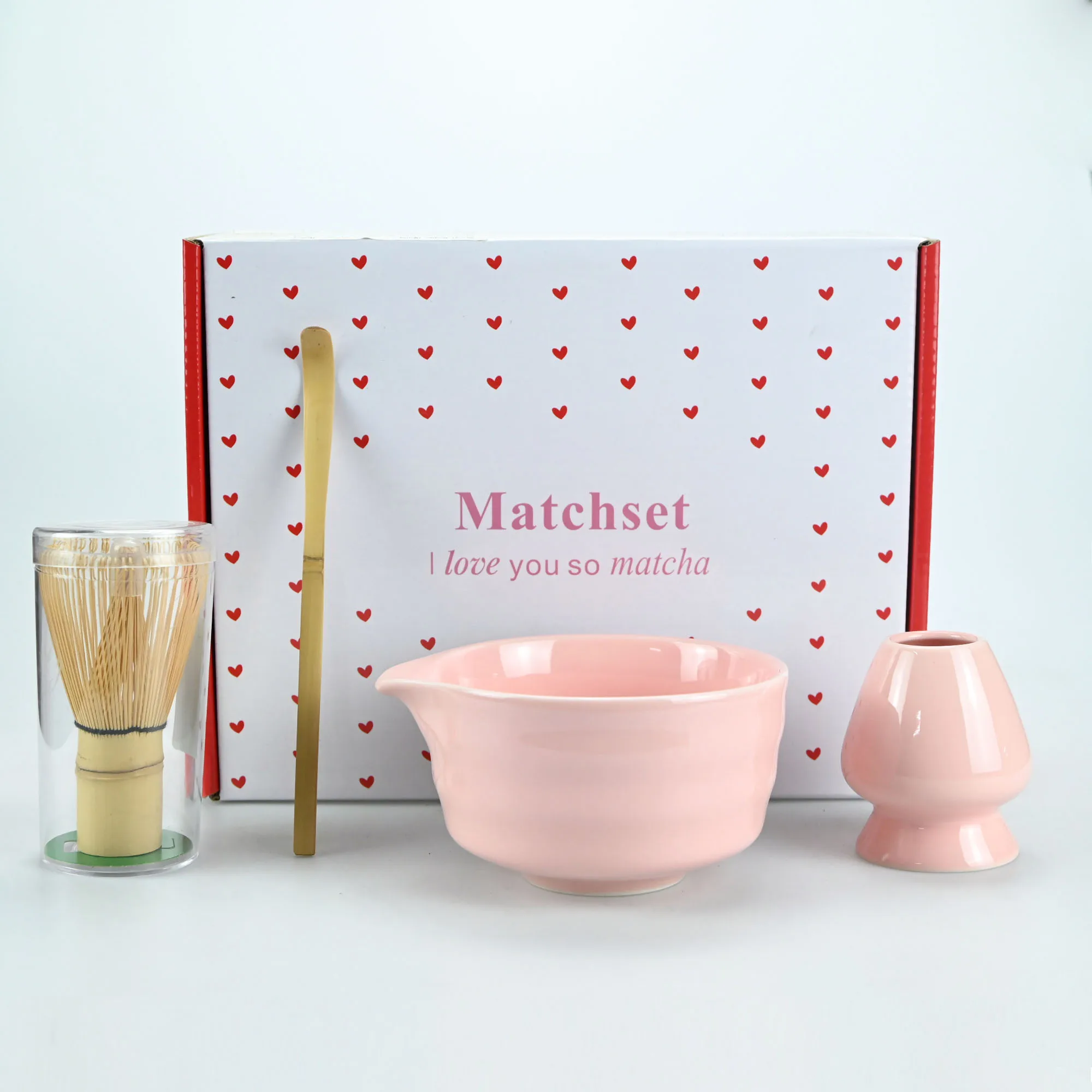 

4PCS Ceramic matcha set with mouth bowl high-value tea ordering tool Japanese matcha bowl, the perfect gift for gifting