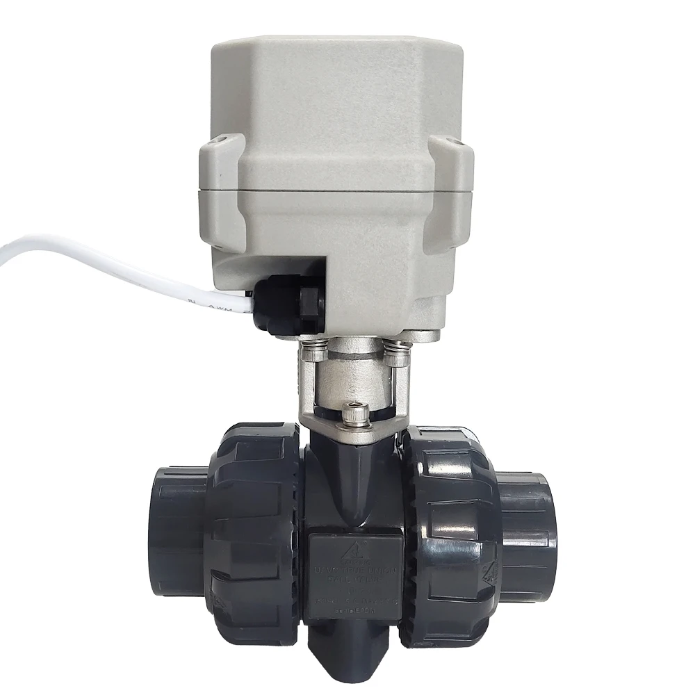 Imagem -06 - Plastic Electric Water Valve Atuated Ball Valve Pvc True Union ce Certificated Metal Engrenagens para Encanamento Cola End Dn25 Ip67