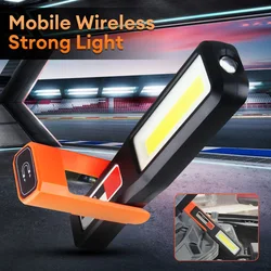 Potente COB LED luz de trabajo coche garaje mecánico lámpara USB recargable linterna antorcha magnética luz de emergencia luz de advertencia