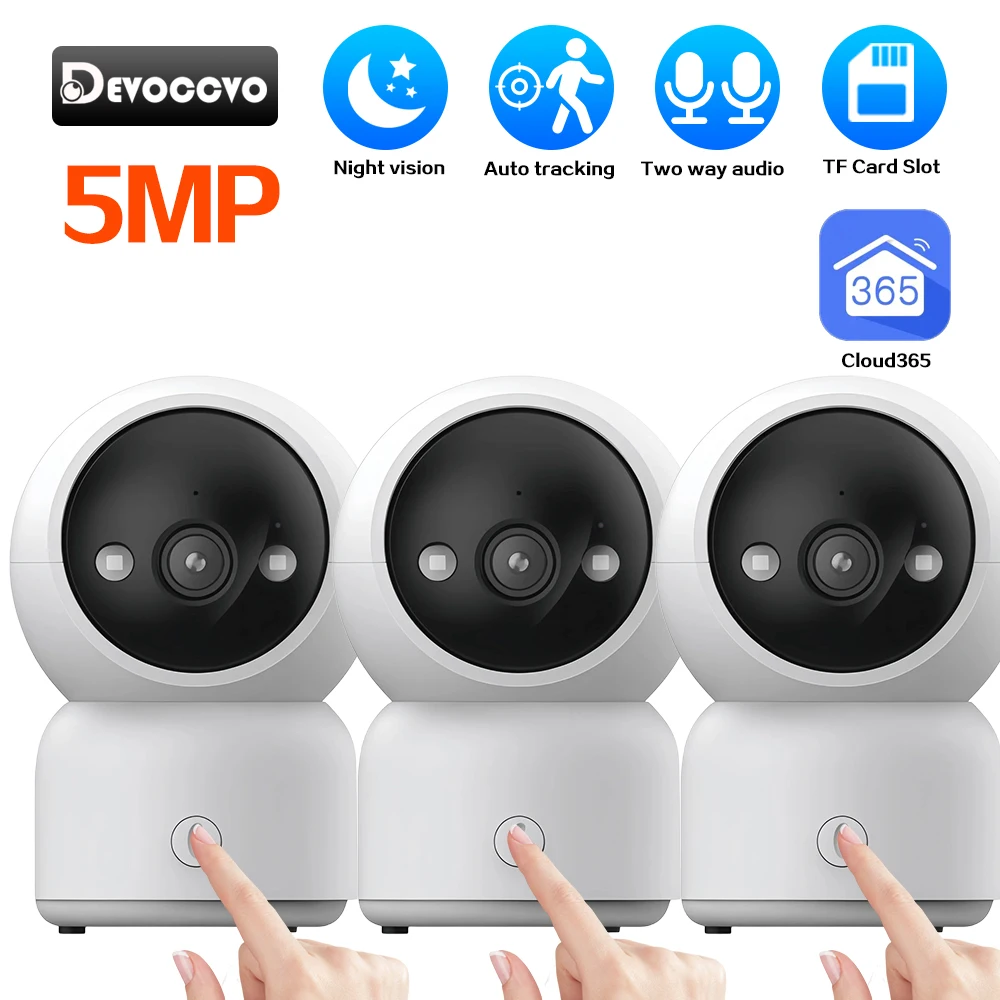 

5 МП 2K Умная Wi-Fi PTZ-камера для дома с автотрекингом, видеоняня, двусторонняя аудиосвязь, вызов в одно касание, камера видеонаблюдения CCTV