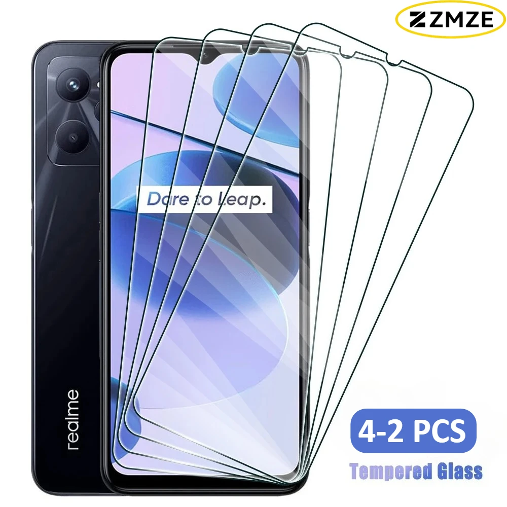 

4-2Pcs HD Tempered Glass for Realme C55 C35 C33 C31 C25 C21 C25S C15 C12 C11 C61 C67 4G 5G Smooth Texture Screen Protector Film
