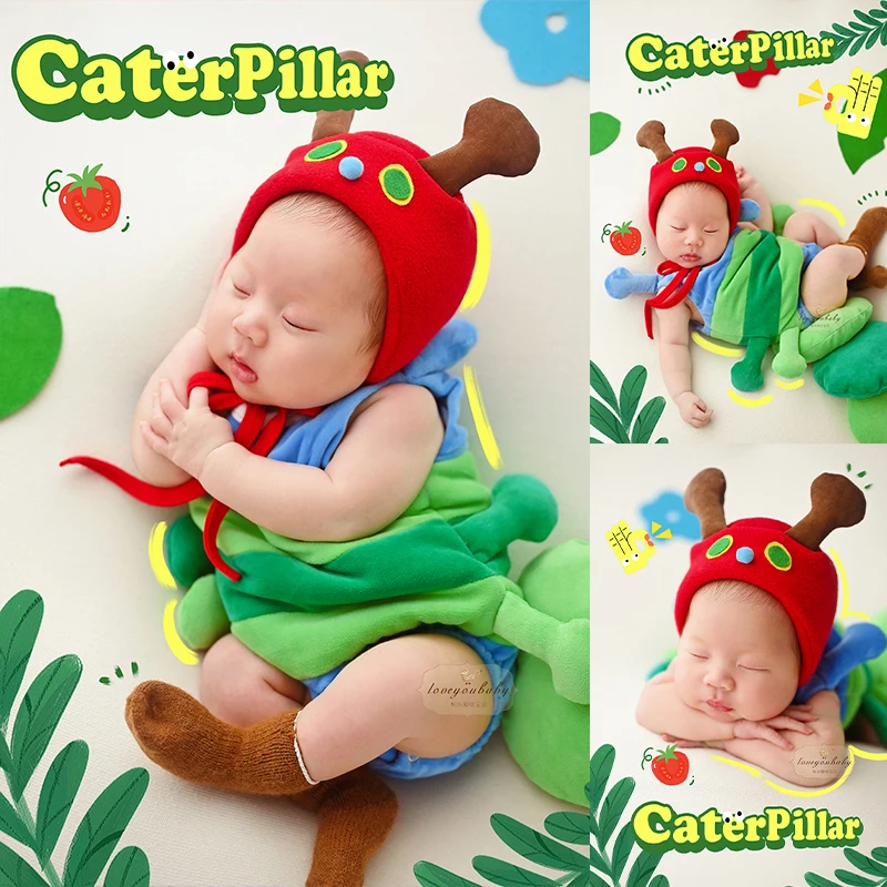 

Newborn baby clothes childrens photography clothing autumn set caterpillar studio theme ベビーフォト تذكارات للرضع 신생아사진