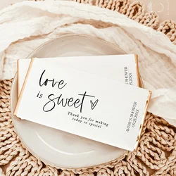 Custom 10-30pcs Wedding Cholocate Stickers Bridal Shower Candy Bar Wrappers Thank You Gift Tags Baby Shower Baptism Lable Favors