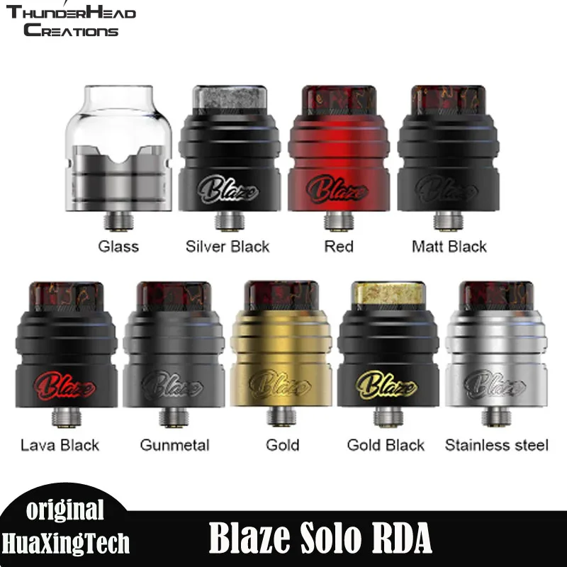 

Original ThunderHead Creations Blaze Solo RDA 24mm 810 Drip Tip 2ml Tank Atomizer Single Coil Deck VS Blaze RTA From Mike Vapes