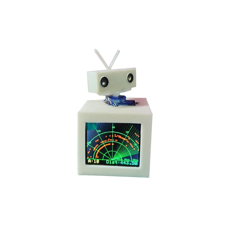 

1Set Micro Ultrasonic Radar Model with Display Screen 180° Scanning Type-C Interface 3D Printing Outer Shell Modified Accessory