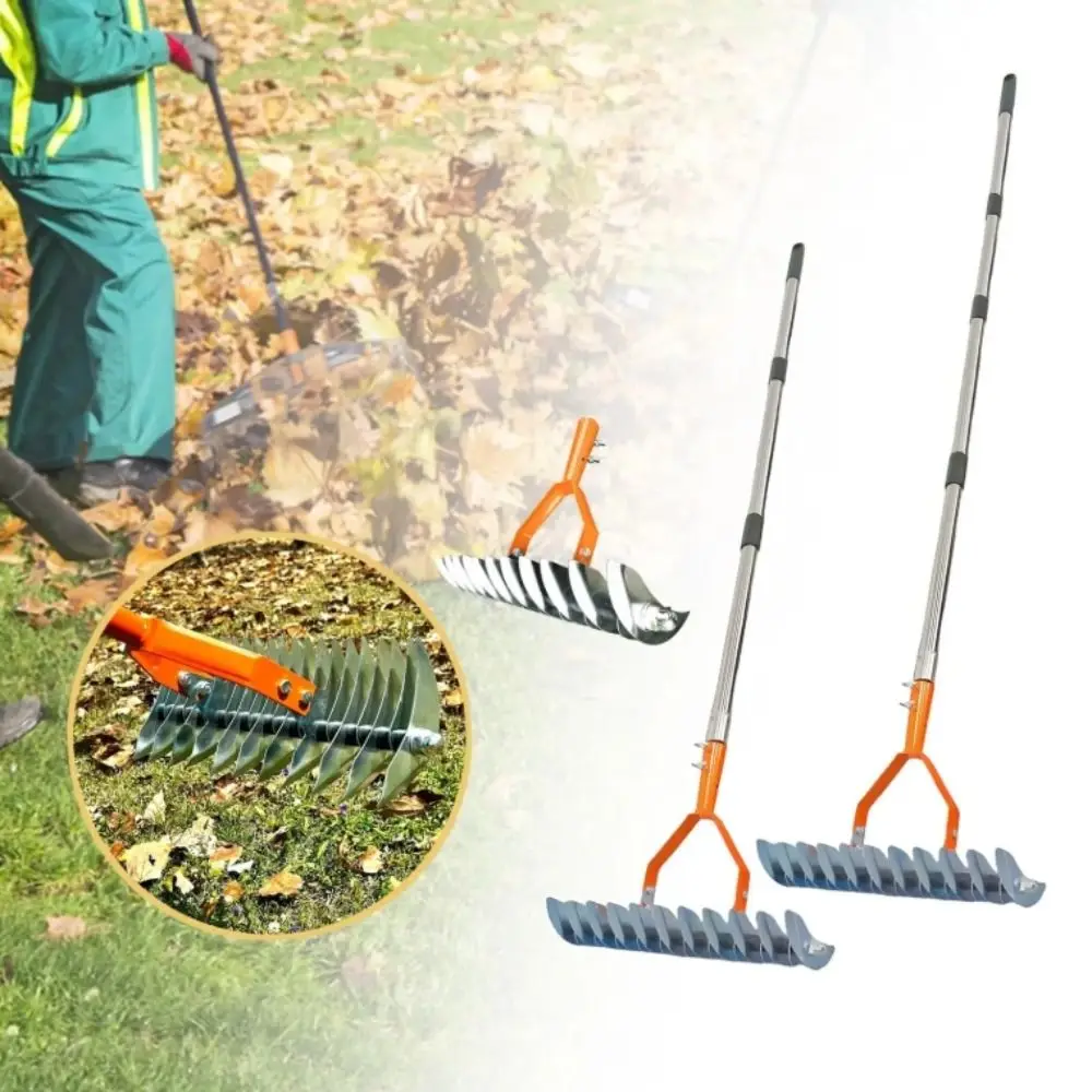 

Stainless Steel Detachable Lawn Thatch Rake Removable Versatile Couch Grass Rake Durable Combs Turf Soil Aerator Patio