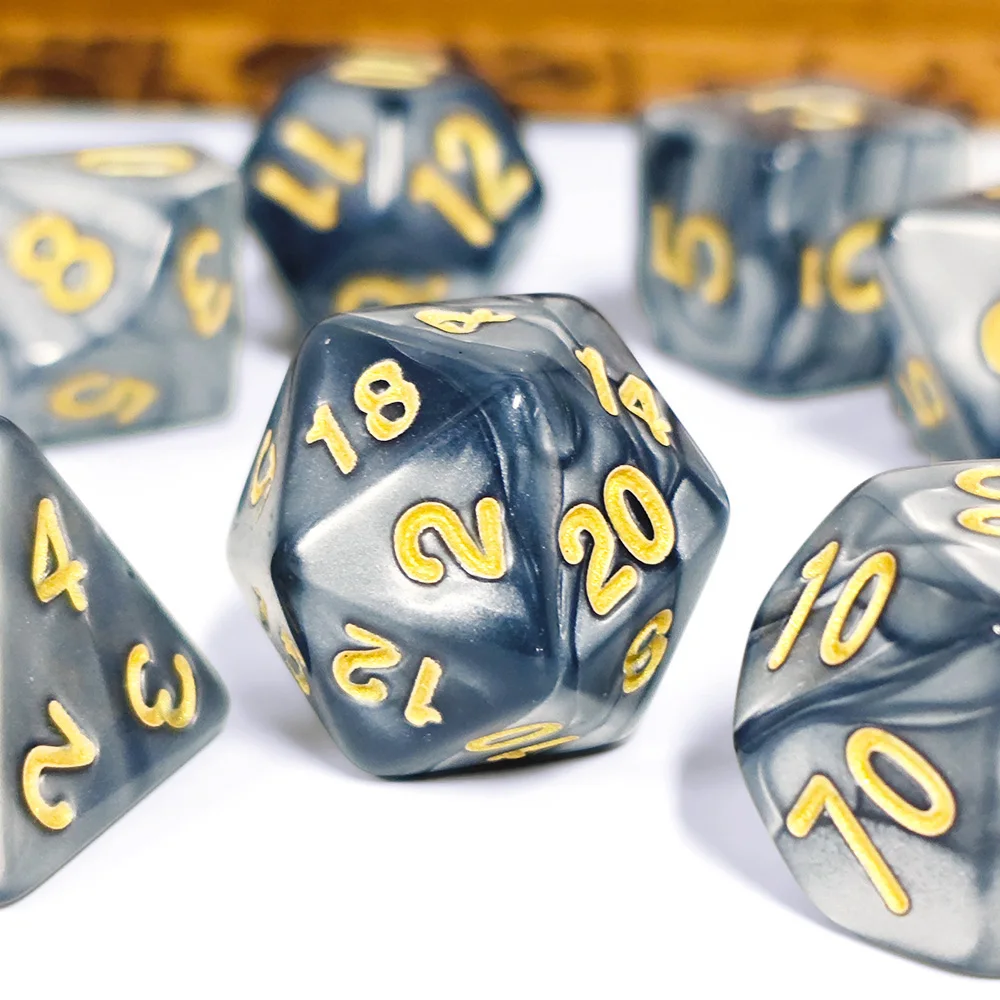 7 قطعة/المجموعة اللؤلؤ النرد متعدد السطوح متعدد الألوان DND لعبة النرد عدد الزينة TRPG ألعاب ألعاب الطاولة الترفيه اكسسوارات #4