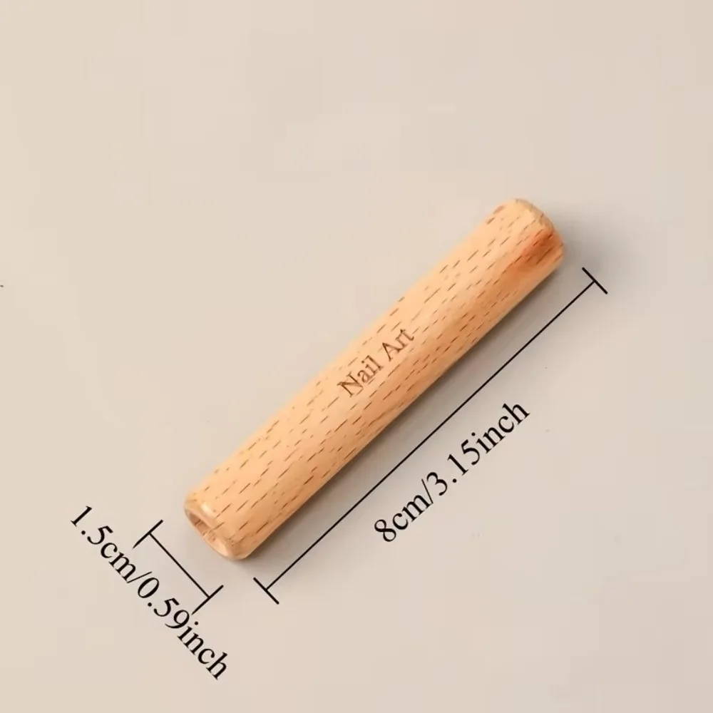 Detachable Nail Art Brush Set Dual-Ended Wooden Grip Detachable Wooden Grip Nail Brushes Durable Bristles Non-Deform