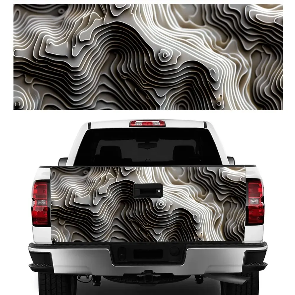 Customizable Topographic Car Tail Trunk Protect Vinly Decal Auto Accessories DIY Hood Decoration Sticker for Off-road Pickup