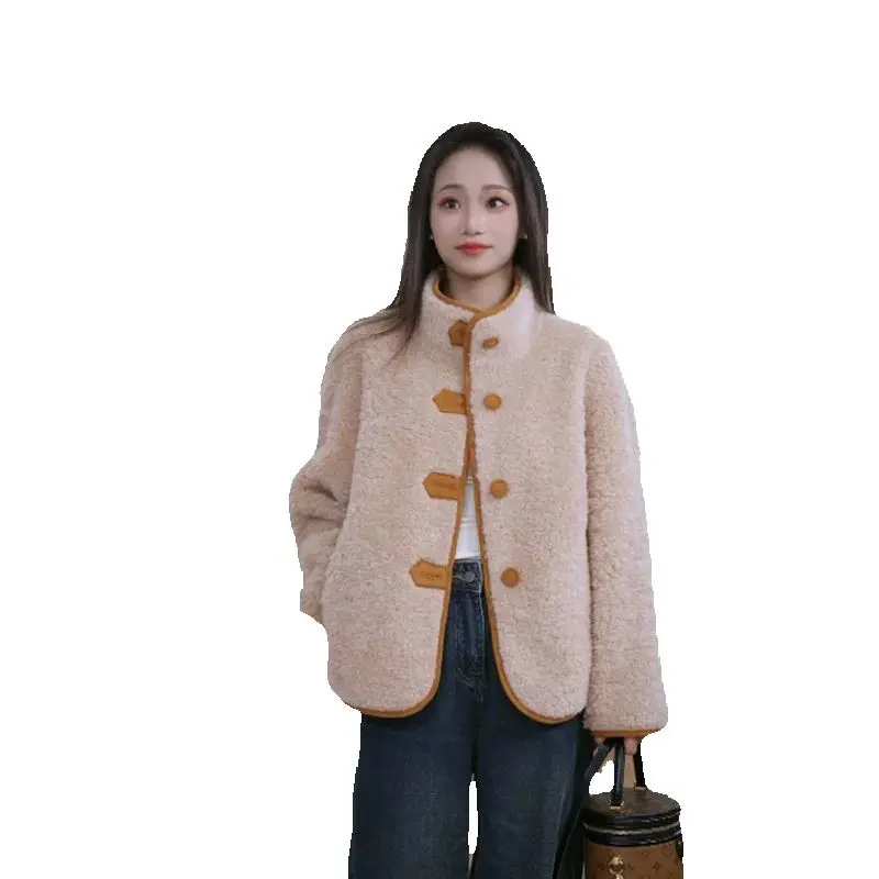 2025 Nuovo cappotto casual double face in lana 100%, cappotto di pelliccia ampio e snellente