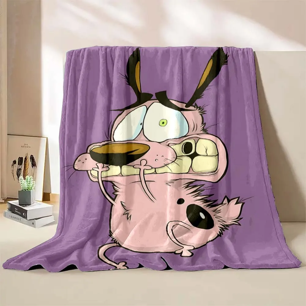 6 Sizes C-Courage The Cowardly Dog Printed Blanket Warm Soft and Comfortable Home Travel Blanket Sofa Bedding Cover Blanket Gift