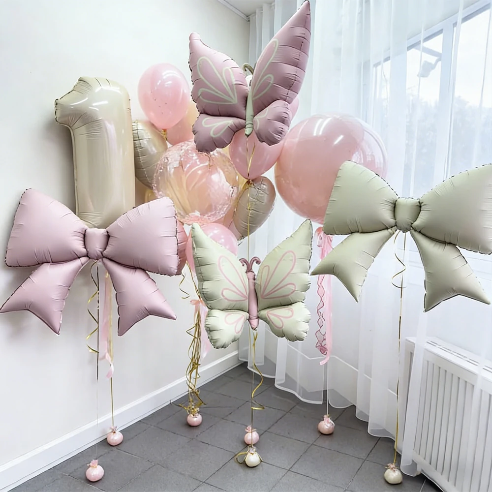 32 Zoll Milchweiße Digitale Ballons 0-9 Schmetterlings- und Schleifenförmige Ballons für Geburtstagsfeiern und Jubiläumsdekoration – Detail 1