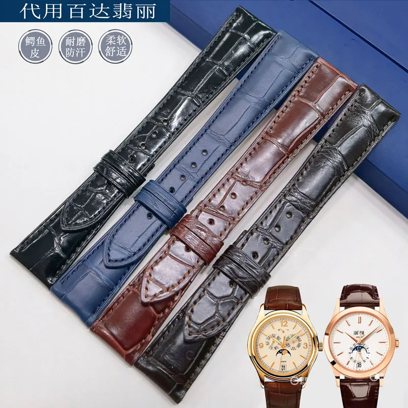 FUYIJIA Nile Crocodile Skin Watchbands Custom Substitute P-atekPhilippe 5146 4947 Strap 16MM 19MM 20MM 21MM Genuine Leather Belt