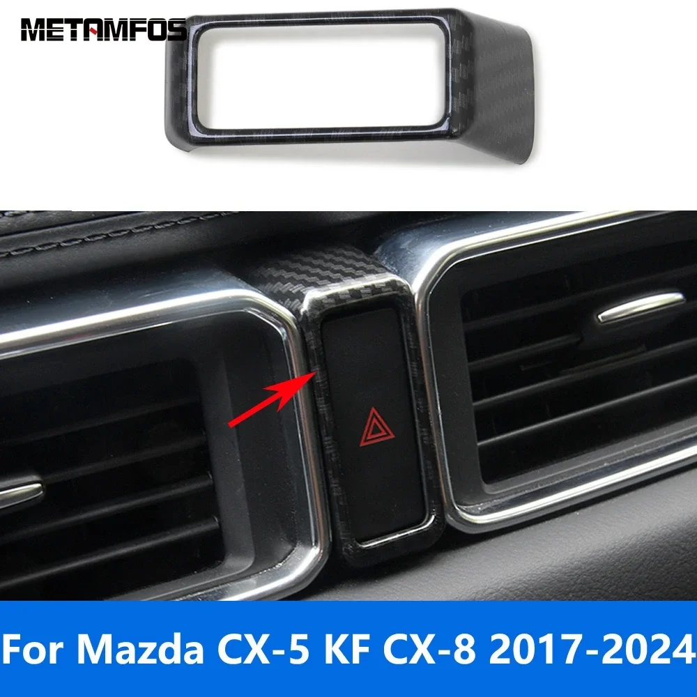 

Для Mazda CX5 CX-5 KF CX8 CX-8 2017-2023 2024, сигнальная лампа из углеродного волокна, переключатель дверного замка, отделка, аксессуары для интерьера