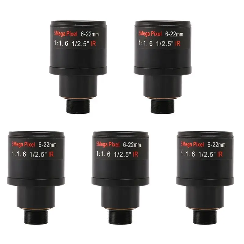 ABZZ-5X CCTV Lens 1/2.5 Inch 6-22Mm 5MP Mount Varifocal Lens F1.6 For 4MP/5MP CMOS/CCD Sensor Security IP/AHD Camera