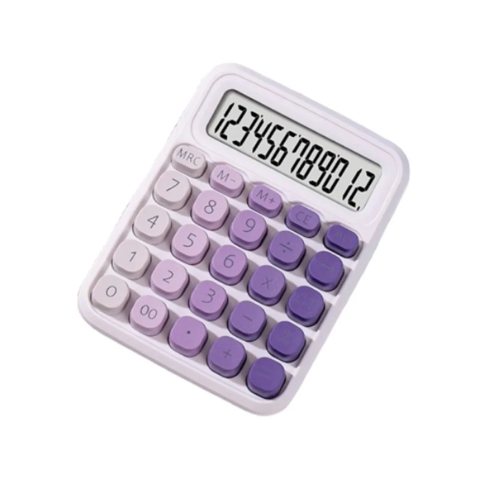 

Милый 12-значный калькулятор с большим ЖК-дисплеем, портативный калькулятор для финансов, противоскользящая подставка, студенческий калькулятор на батарейках