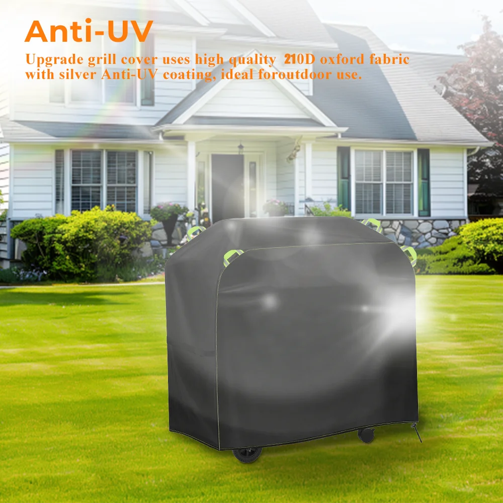 210D غير نافذ للمطر في الهواء الطلق غطاء للشواء ، الغاز الغبار أكسفورد خيمة الشواء غطاء شرائط مقاومة للماء رف الشواية غطاء فرن واقي