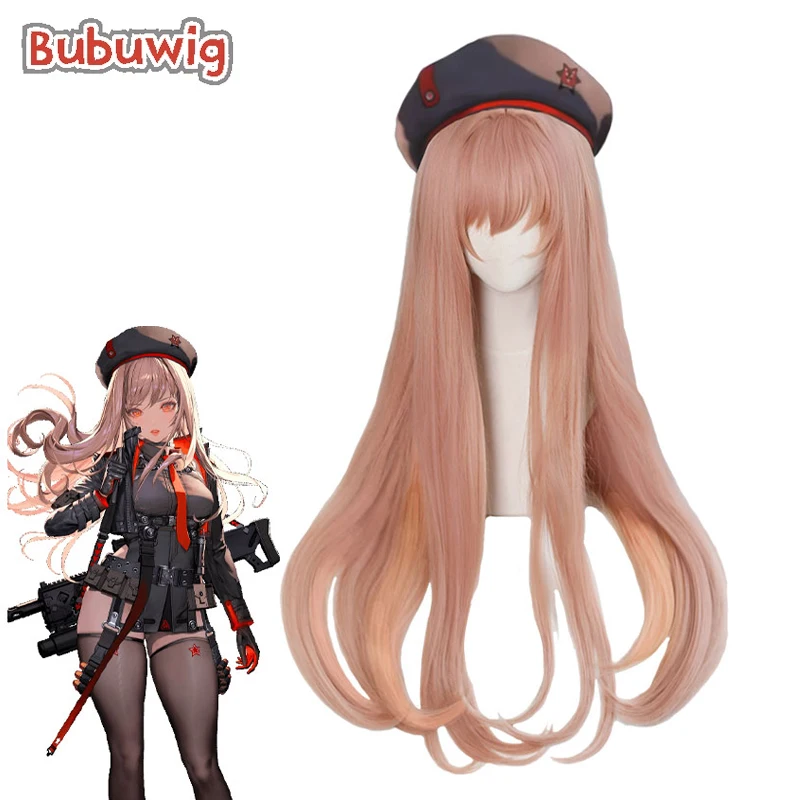 Bubuwig cabelo sintético nikke a deusa da vitória rapi cosplay perucas 80cm de comprimento em linha reta misturadas perucas cor-de-rosa laranja resistente ao calor