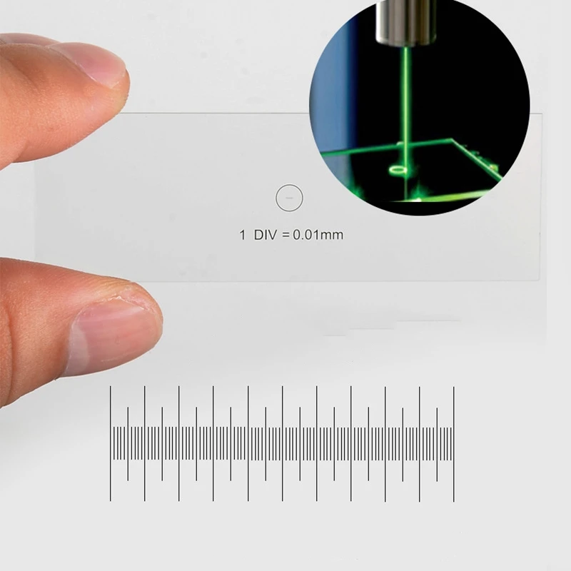 Glass 0.01mm 0.5mm 0.1mm Objective Stage Calibration Slide Grid Cross Microscope Eyepiece Micrometer Scribing Plate Microruler