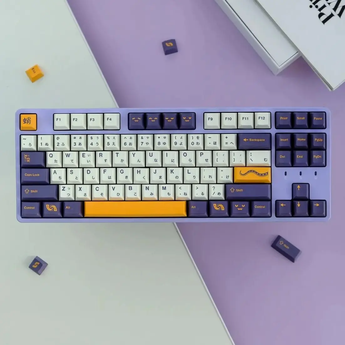 

Octopus Purple Japanse Keycaps Voor Mechanische Keyboard Cherry Profile Dye Sub Pbt Pak Voor 61 68 75 84 87 98 104 Layout Gk61