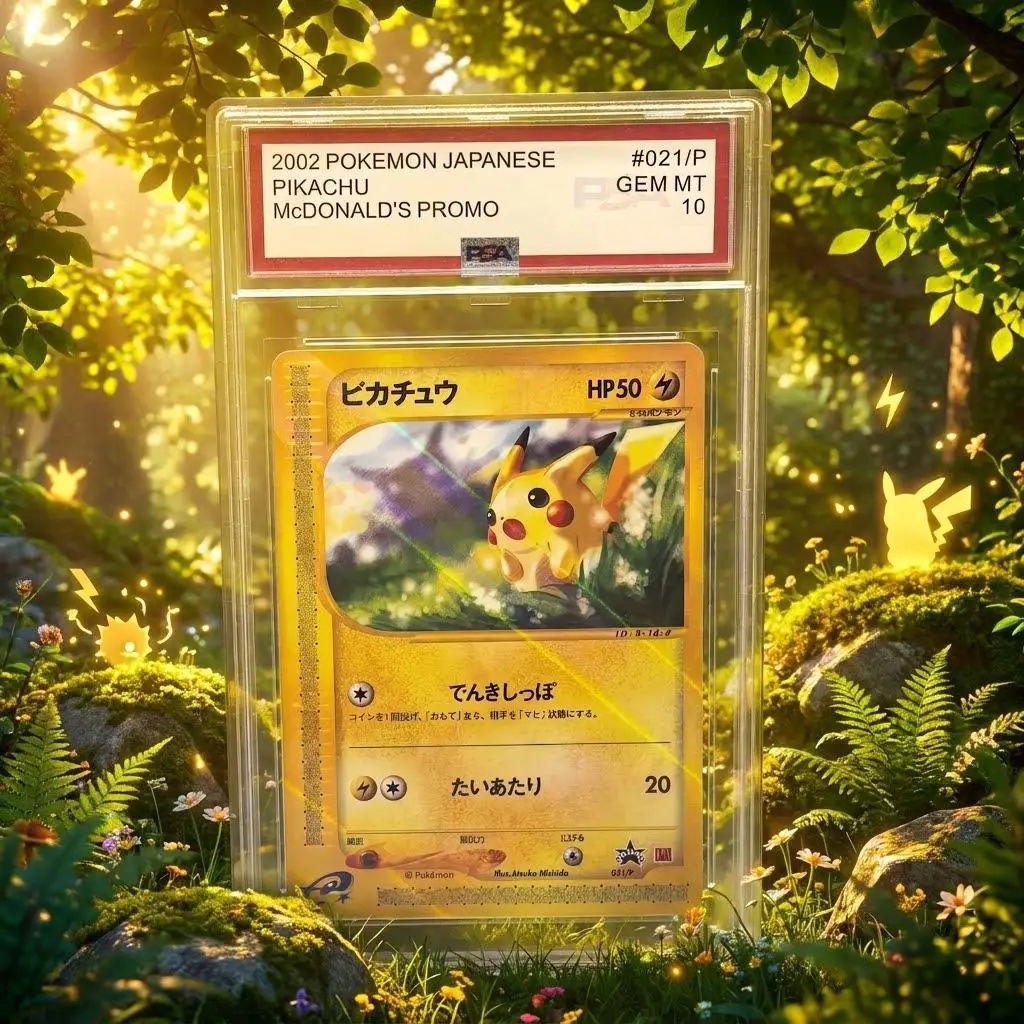 DIY PTCG Rating Card 2002 POKEMON JAPANESE PIKACHU McDONALD'S PROMO 10points Hobby Anime Game Collection Card Toy