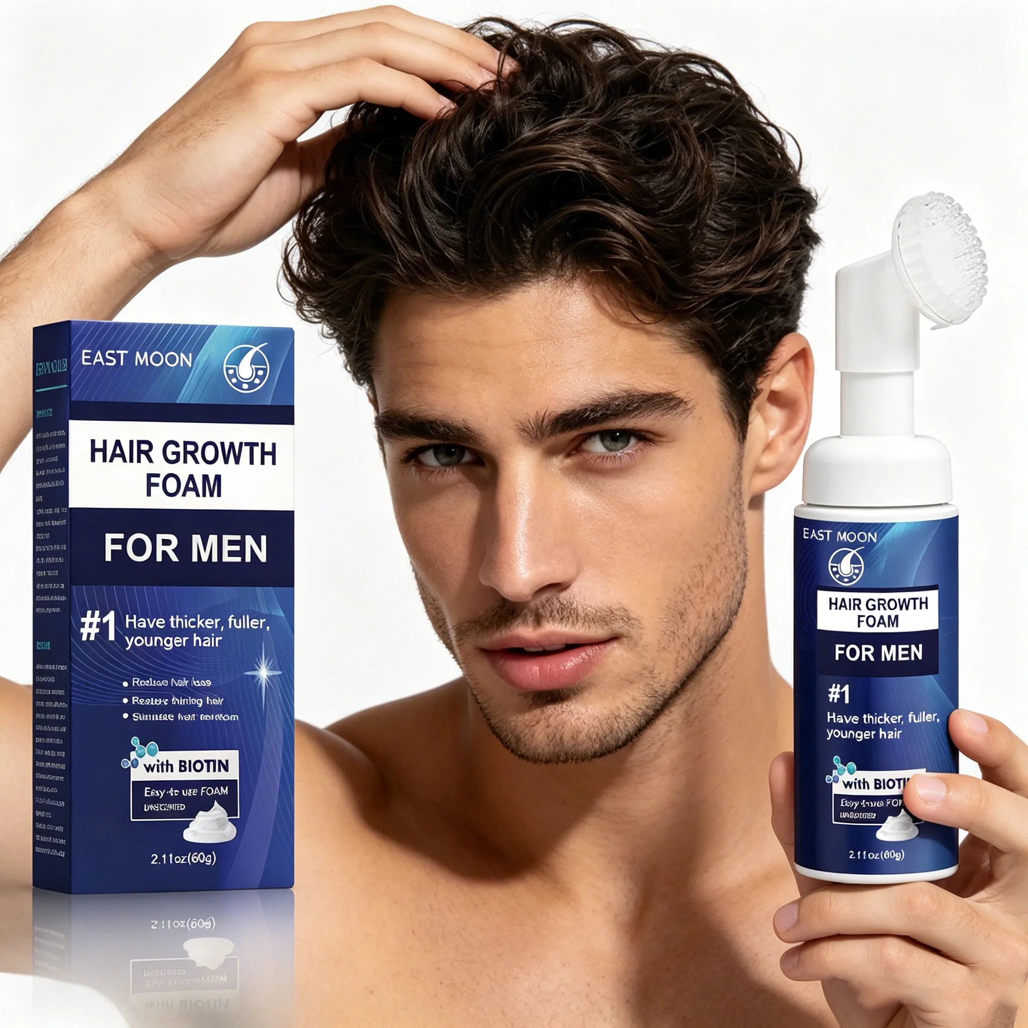 Hair Growth Foam Silicone Brush Massage Scalp Stimulate Hair Growth Strengthen Hair Roots Anti-Hair Loss Fluffy Hair Care Mousse view 4