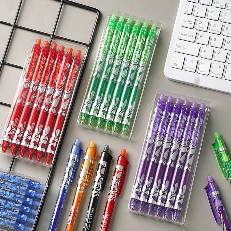 6 Stuks Creatieve Kleurrijke Uitwisbare Gel Pen Multi-Color Kawaii Uitwisbare Persgel Pennen Student Briefpapier Kantoorbenodigdheden