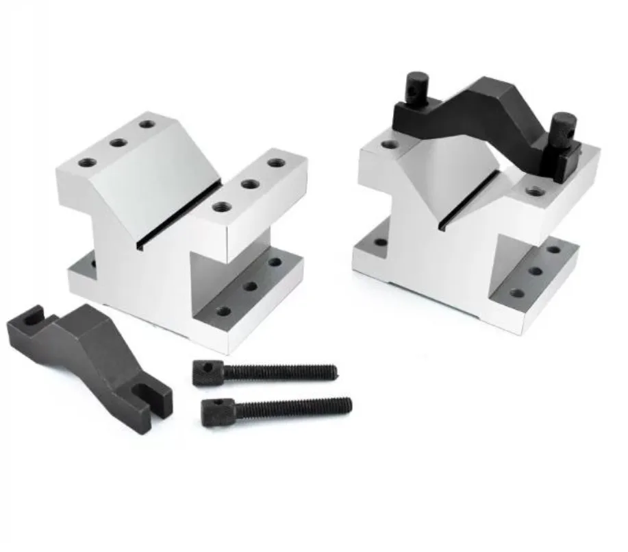 V-Block Ground Pair with Clamp Set Precision Matched Pair Precise 35x35x30mm 90° Multi-use Gauge Gage Tool