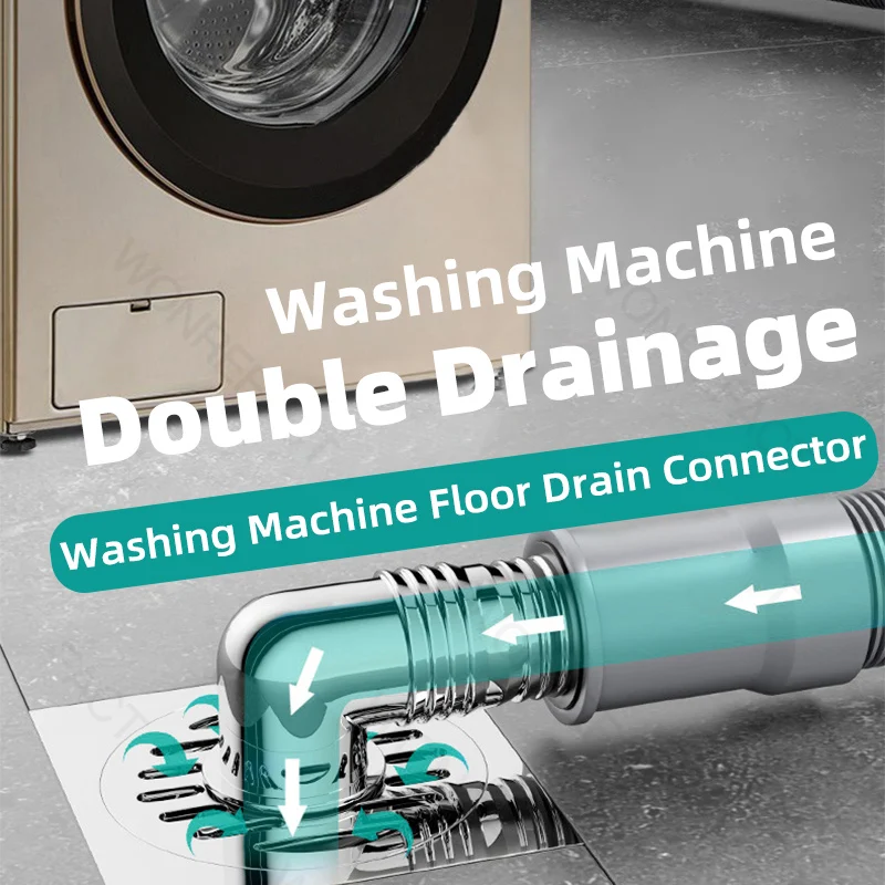 Washing Machine Drain Pipe Floor Drain Sealing Connector Bathroom Sewer Anti-overflow Special Connector Stainless Steel Floor Dr