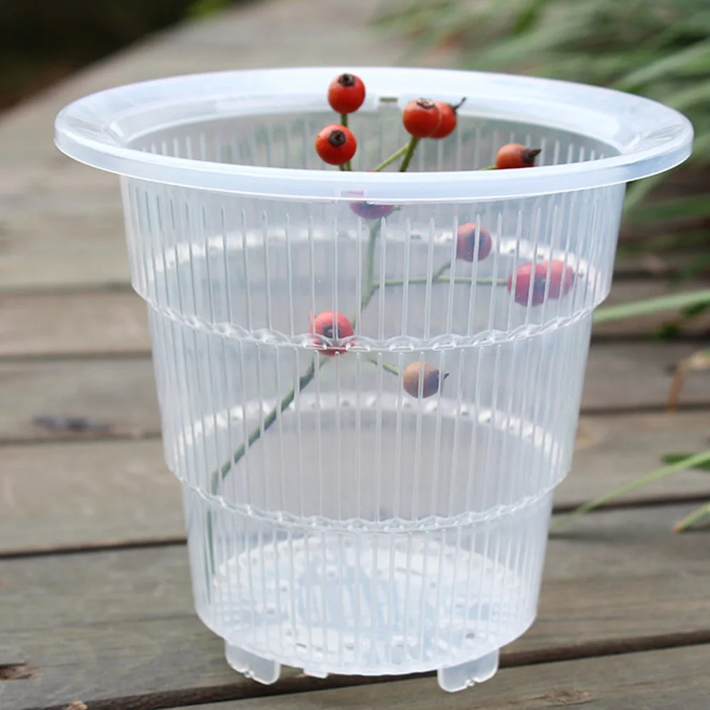 

3pcs Breathable Plastic Flower Pots Durable Resin Material Indoor Succulent Container Decor Planter