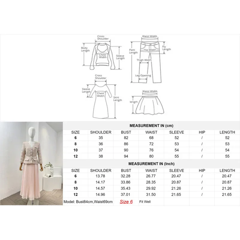 2024 New Spring Top Quality Belted Pink Sequined Sparkle Tweed Pleated Chiffon Mid-calf Length Women Elegant Dress image 4